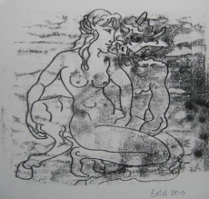 woman with pan