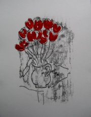 tulips - mono print